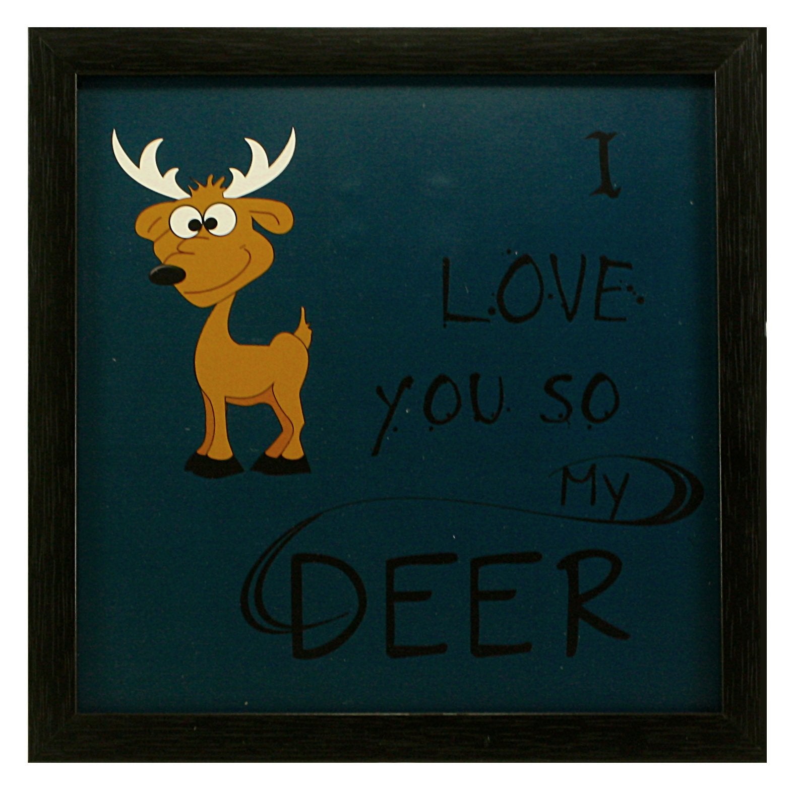 Indianara 3 Piece Set of Framed Wall Hanging Kids Room Decor Love Art Prints 8.7 INCH X 8.7 INCH Without Glass